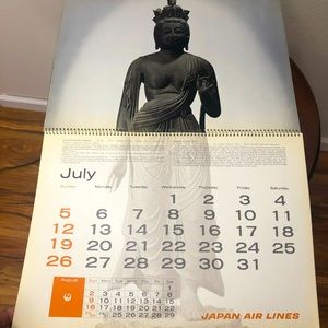 Vintage 60s 1964 Japan Airlines Calendar Complete Clean